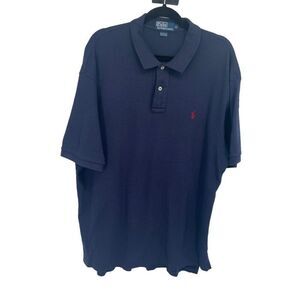 Polo Ralph Lauren Mens Classic Navy Blue Cotton Polo Shirt XL